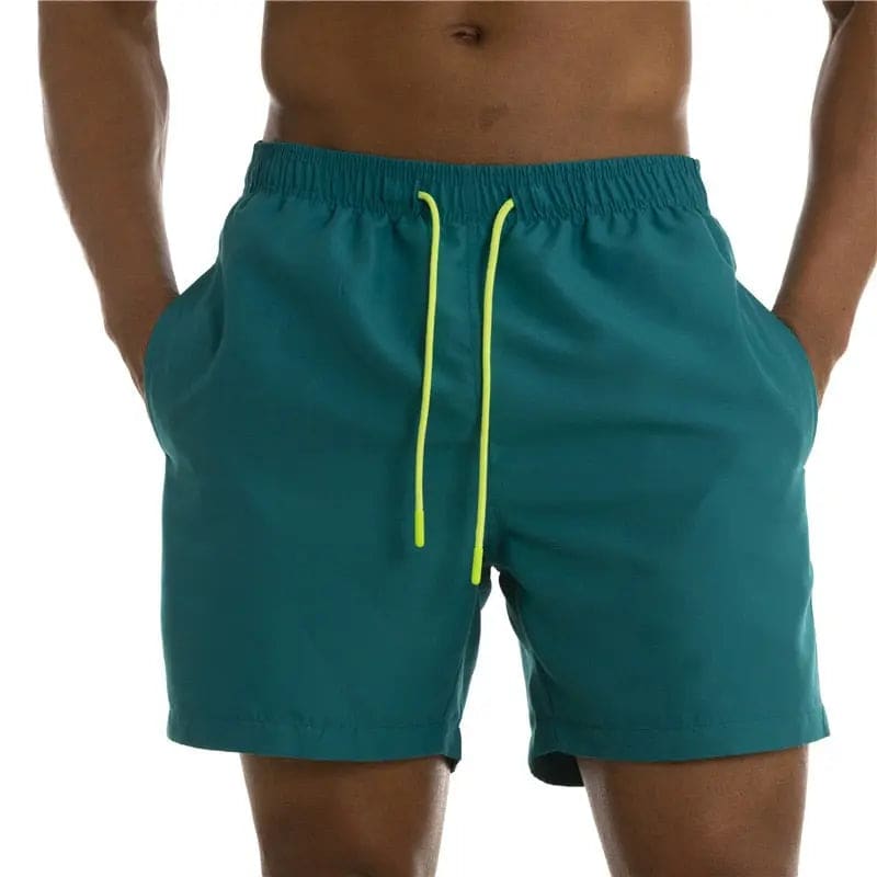 2022 Solid Mens Swimwear Swimming Shorts - lake blue 02 / M(Asian size) On sale