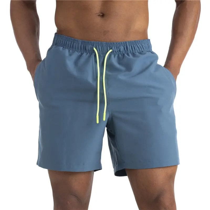 2022 Solid Mens Swimwear Swimming Shorts - light navy 02 / M(Asian size) On sale