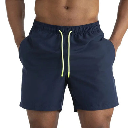 2022 Solid Mens Swimwear Swimming Shorts - navy02 / M(Asian size) On sale