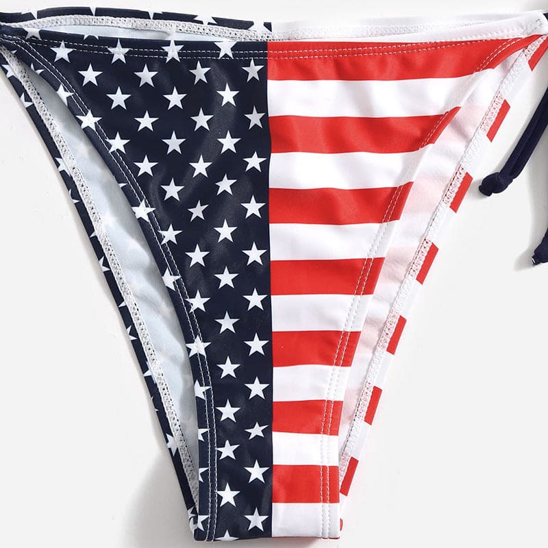 Stars and Stripes American Flag Halter Bikini - On sale