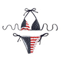 Stars and Stripes American Flag Halter Bikini - Red/White/Blue / S On sale