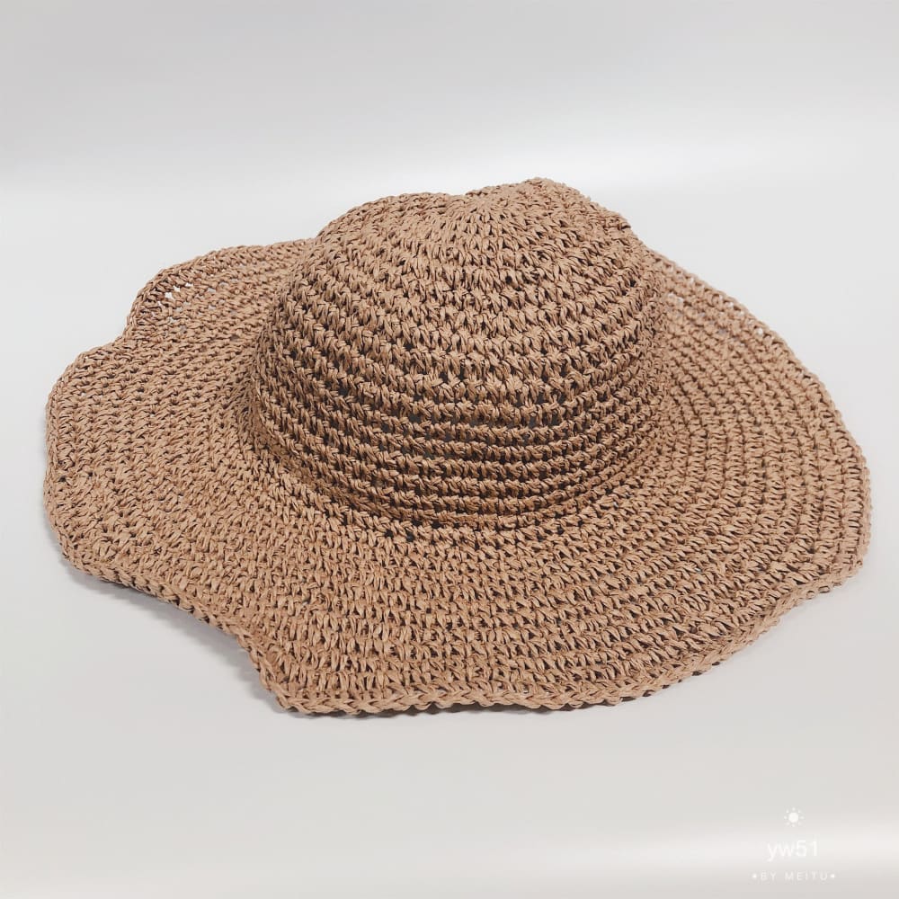 Summer Outing Beach Hat Foldable Straw - On sale