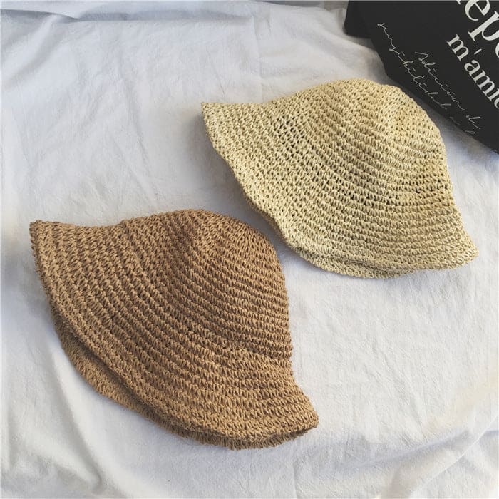 Summer Outing Beach Hat Foldable Straw - On sale
