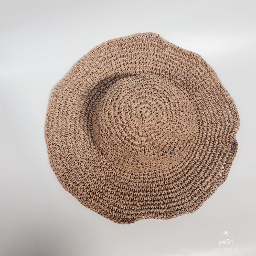 Summer Outing Beach Hat Foldable Straw - On sale