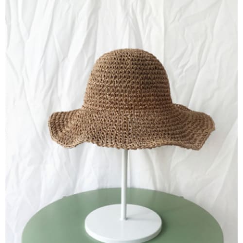 Summer Outing Beach Hat Foldable Straw - Khaki / M 56 58cm On sale