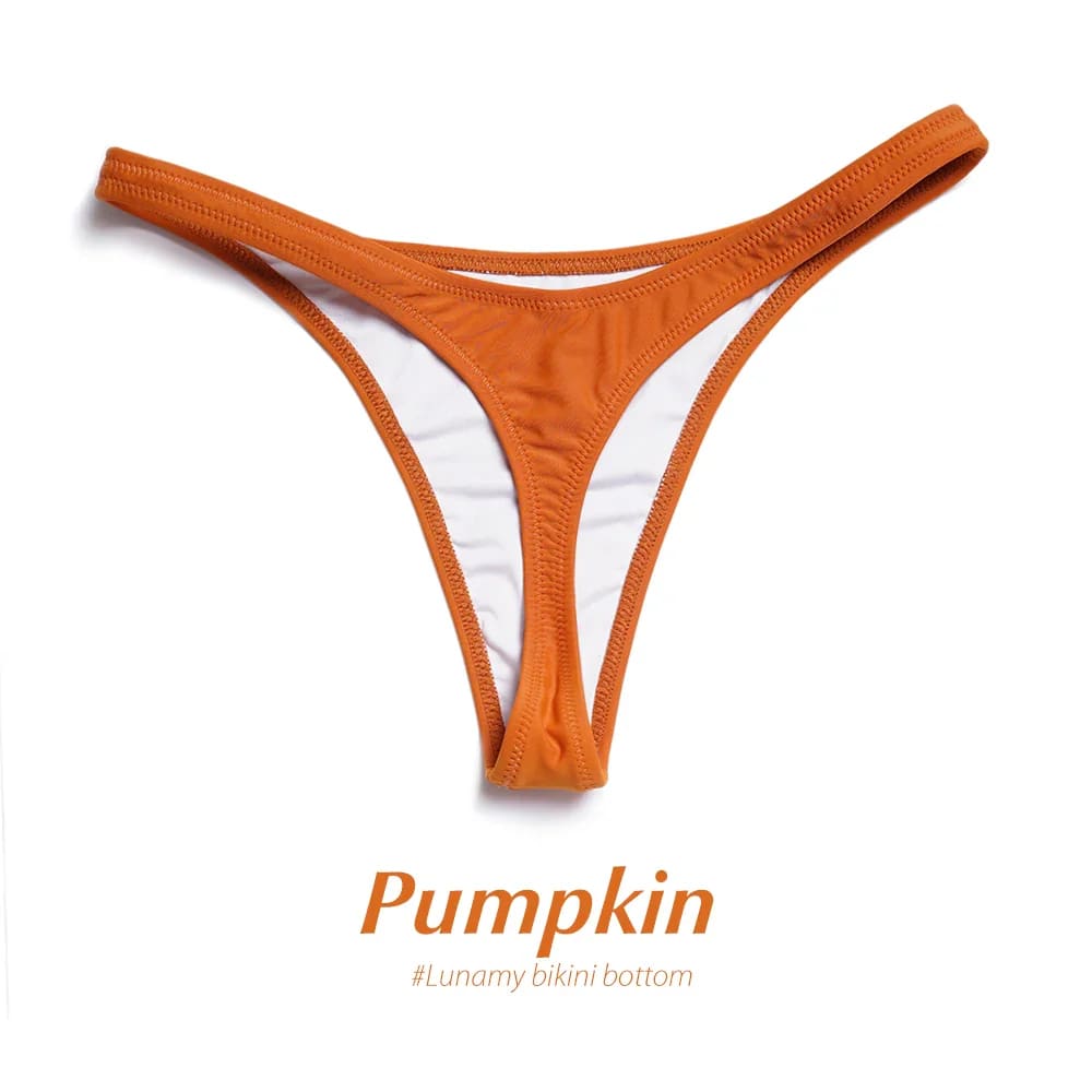 Thong Bikini Set – Sexy T-Back Swimwear for Women - B01-Pumpkin / S On sale
