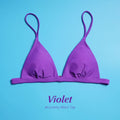 Violet bikini triangle top with thin adjustable straps