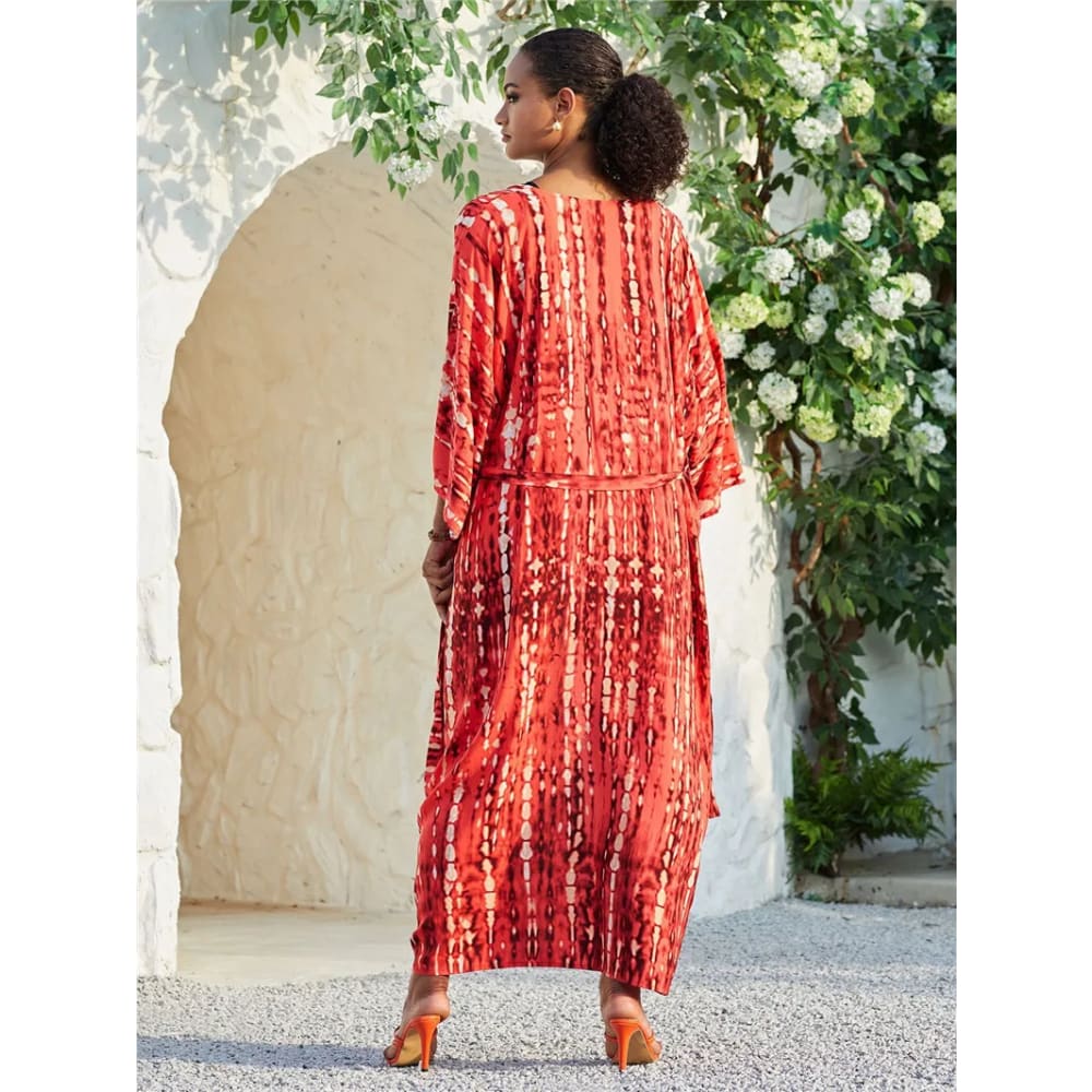 Tie Dye Long Kimono Swimsuit Cover Up for Women On sale