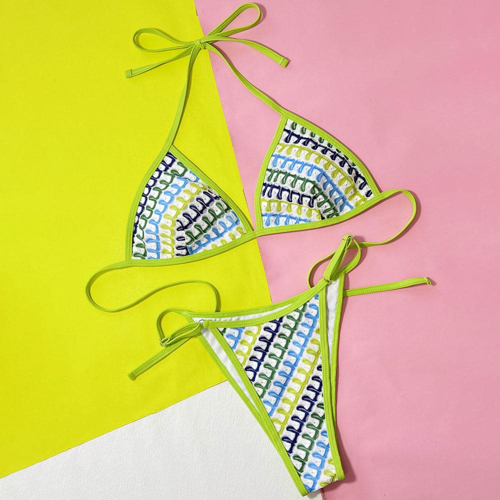 Wavy Crochet Cheeky Brazilian Bikini - On sale