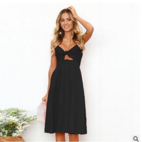 Women Summer Dresses Sleeveless Backless Party - Black / L On sale