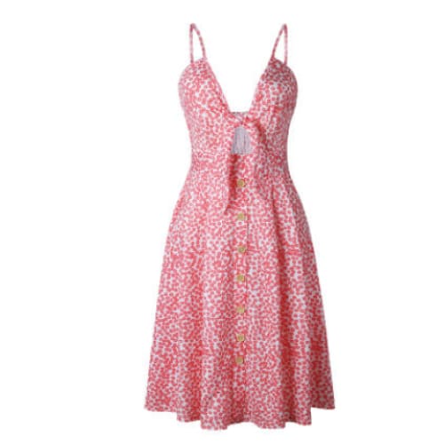 Women Summer Dresses Sleeveless Backless Party - Pink / L On sale