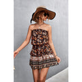 Women’s Bohemian Floral Strapless Summer Dress - Black / L On sale