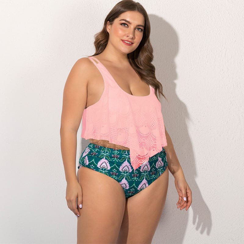 Women’s Split Plus Size Bikini - Pink / 3XL On sale