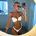 goddess-high-leg-metallic-ring-bandeau-brazilian-two-piece-bikini-swimsuit-White-1 - Sunnybikinis