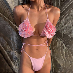 sexy-tie-side-cheeky-wrap-rosette-triangle-brazilian-two-piece-bikini-swimsuit-Pink-2 - Sunnybikinis