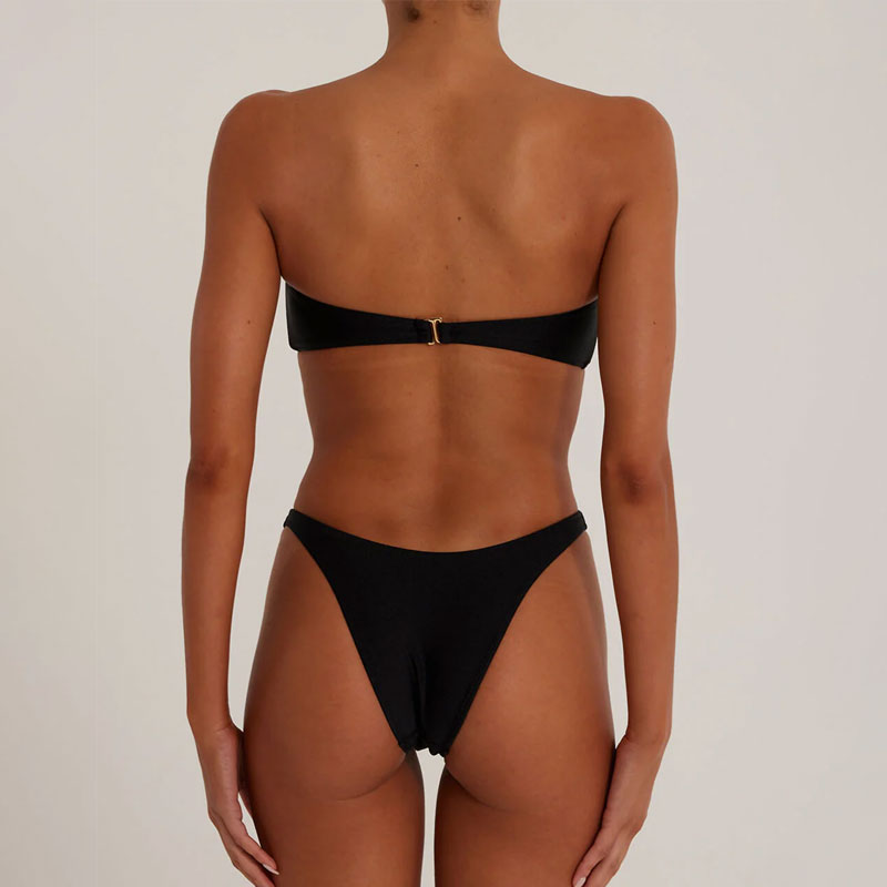 シャイニーハイレッグチーキー ツイストフロント バンドゥ ブラジリアン 2ピース ビキニ水着