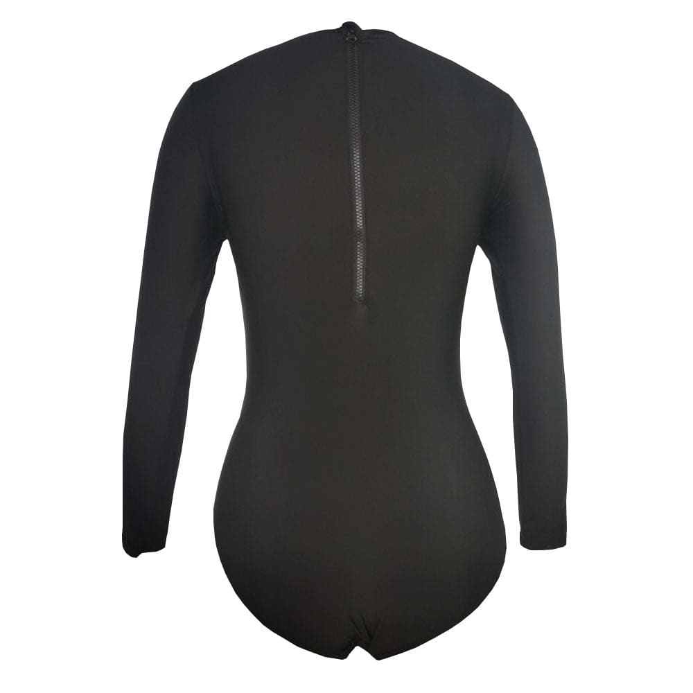 Athletic Long Sleeve Zip Back One Piece Swimsuit - On sale