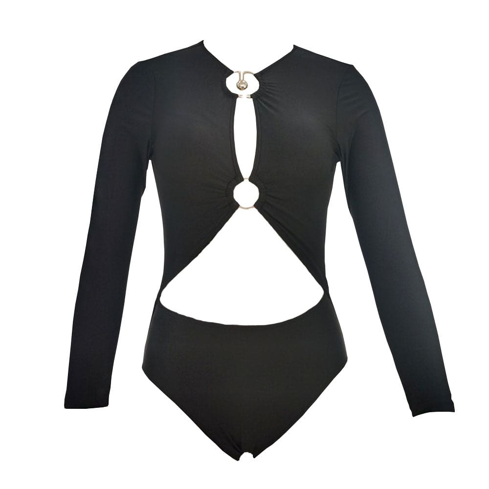 Athletic Long Sleeve Zip Back One Piece Swimsuit - On sale