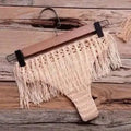 Boho Fringe Halter Crochet Low Rise Bikini Swimsuit - Bottom Apircot / One Size On sale