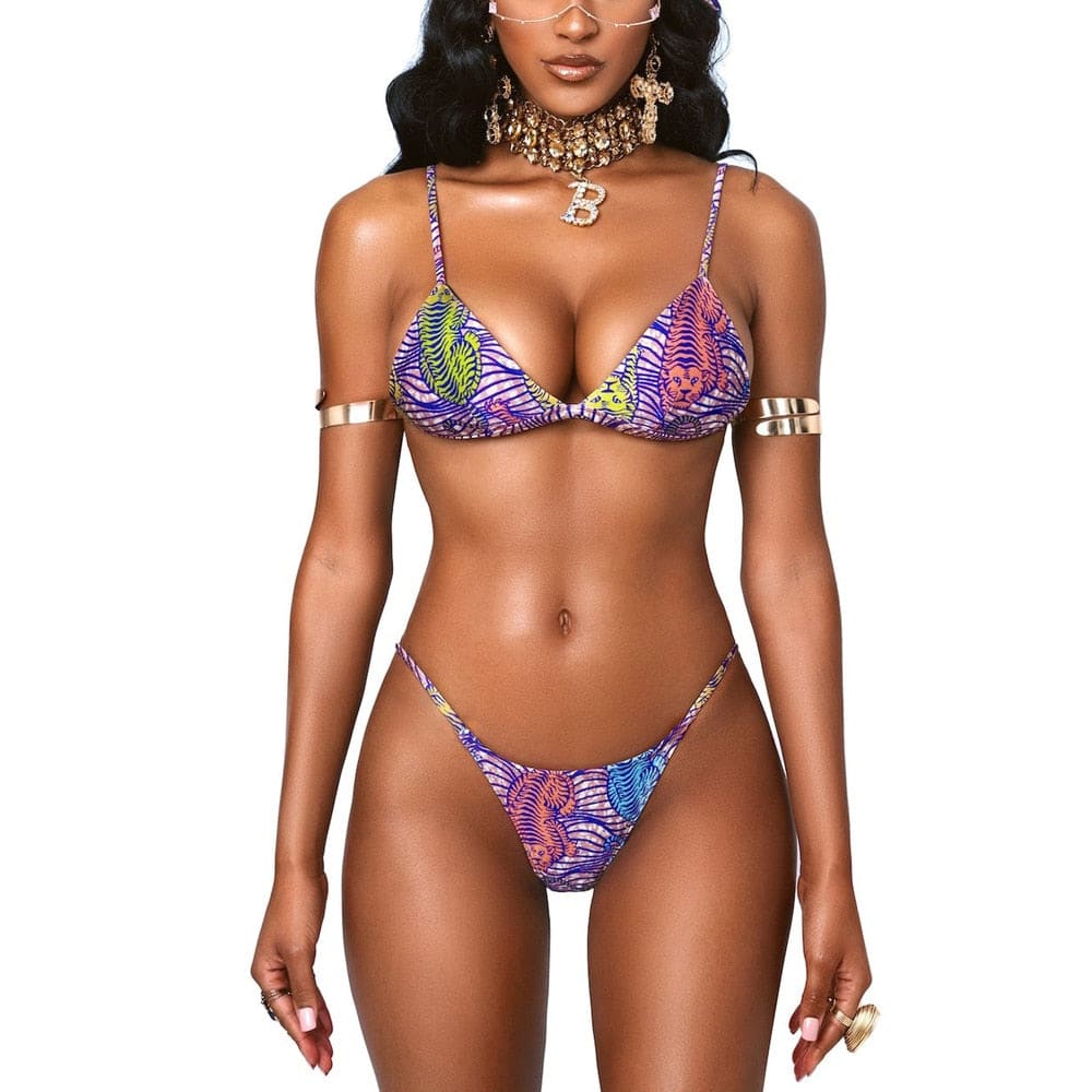 Boho Multi String Sliding Triangle Mini Brazilian Swimsuit - BF-3 / S On sale