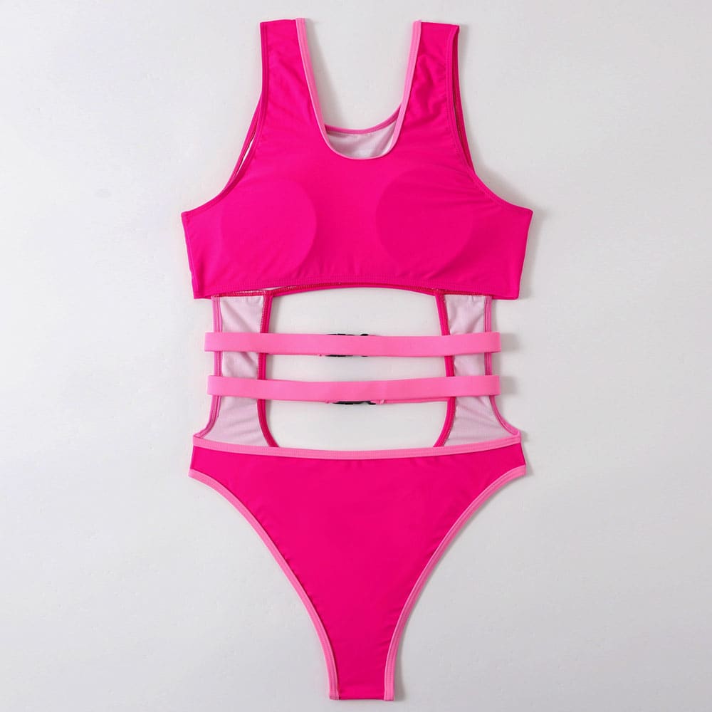 Buckle Cutout Scoop Neck Brazilian One Piece Swimsuit - On sale