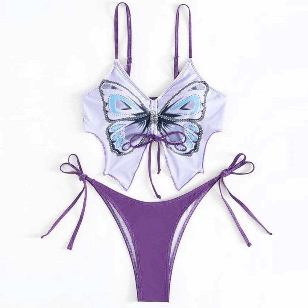 Butterfly Tie String Bralette Brazilian Bikini Swimsuit - On sale