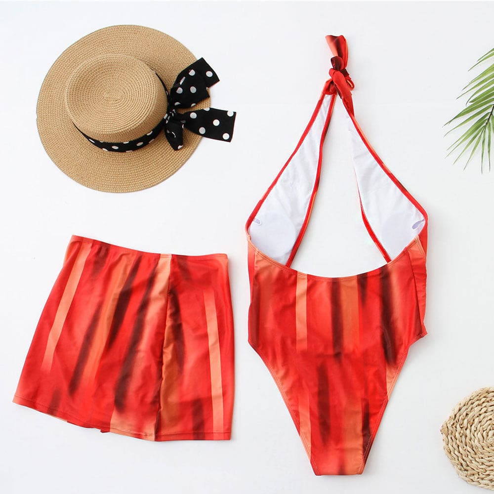 Cutout Cross Halter Open Back One Piece Swimsuit - On sale