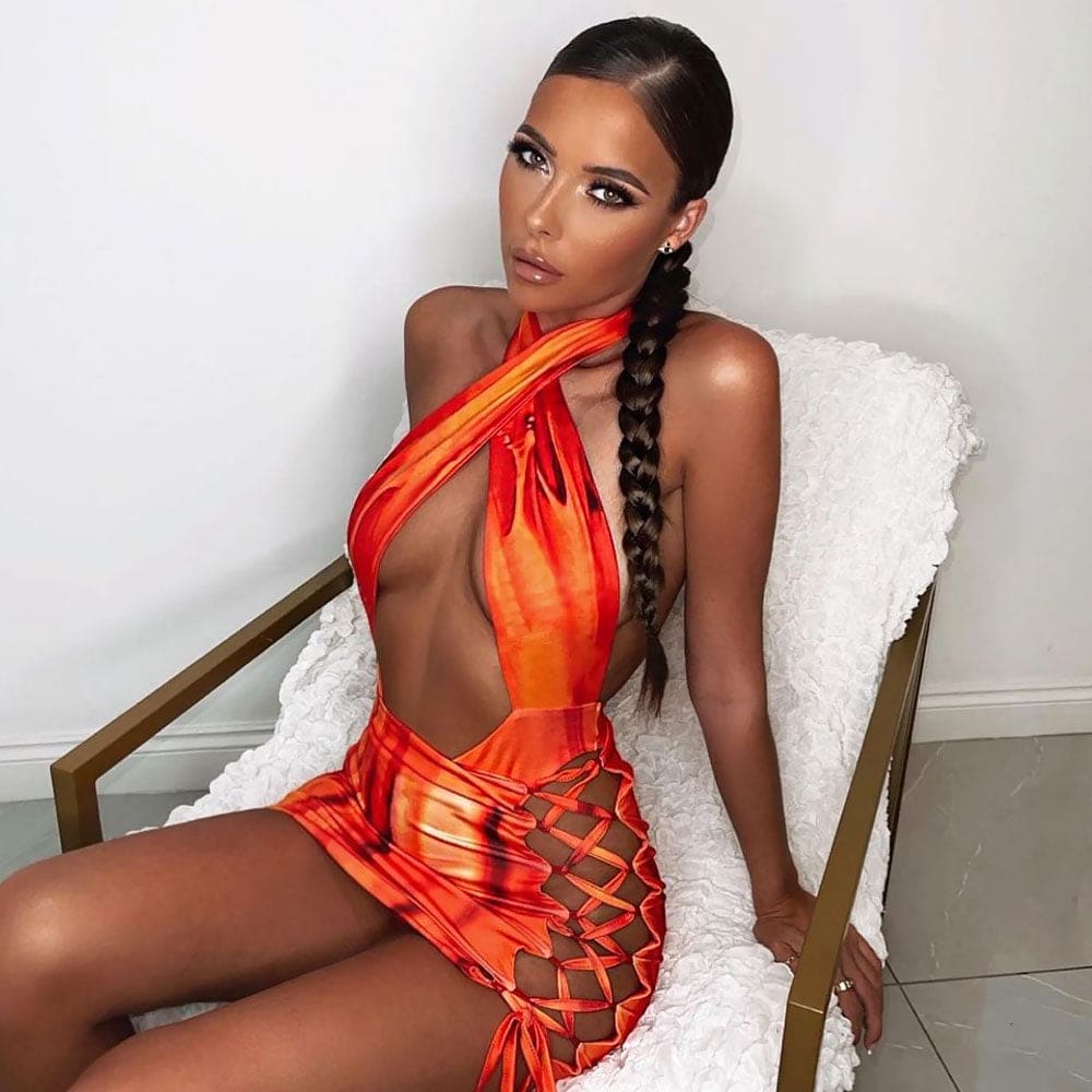 Cutout Cross Halter Open Back One Piece Swimsuit - Red / S On sale