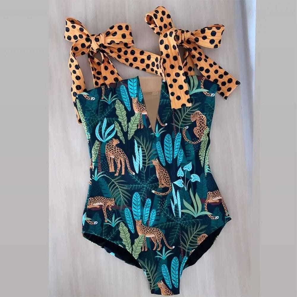 Floral Shoulder Strappy Backless One Piece Swimsuit Monokini - CZ19999B7 / S On sale