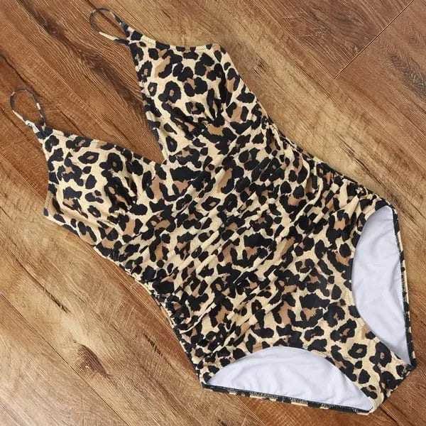 Halter Neck Push Up High Waist One Piece Swimsuit - B3885LP / S On sale