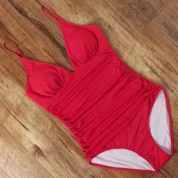 Halter Neck Push Up High Waist One Piece Swimsuit - B3885RE / M On sale