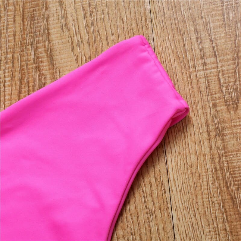 High Waisted Leg Halter Thong Bikini Swimsuits - On sale