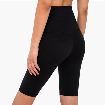 High Waisted Yoga Shorts Seamless Tight Elastic Sports Gym Pants - Black / S On sale