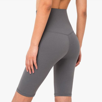 High Waisted Yoga Shorts Seamless Tight Elastic Sports Gym Pants - Grey / S On sale
