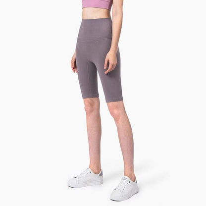 High Waisted Yoga Shorts Seamless Tight Elastic Sports Gym Pants - Lunar Rock / S On sale