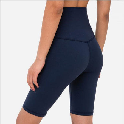 High Waisted Yoga Shorts Seamless Tight Elastic Sports Gym Pants - Navy Blue / S On sale