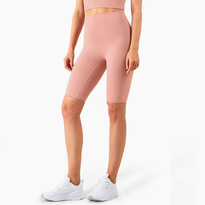 High Waisted Yoga Shorts Seamless Tight Elastic Sports Gym Pants - Pink pastel / S On sale