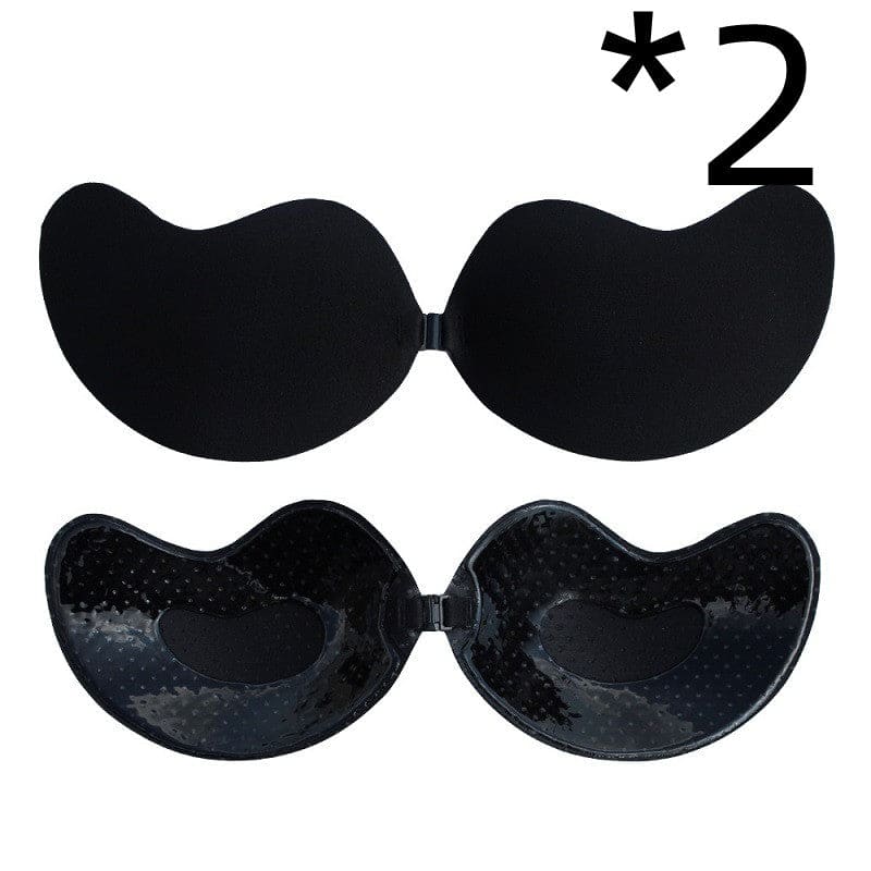 Invisible Push Up Bra - 2pcs Black breathable / D On sale