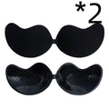 Invisible Push Up Bra - 2pcs Black breathable / D On sale