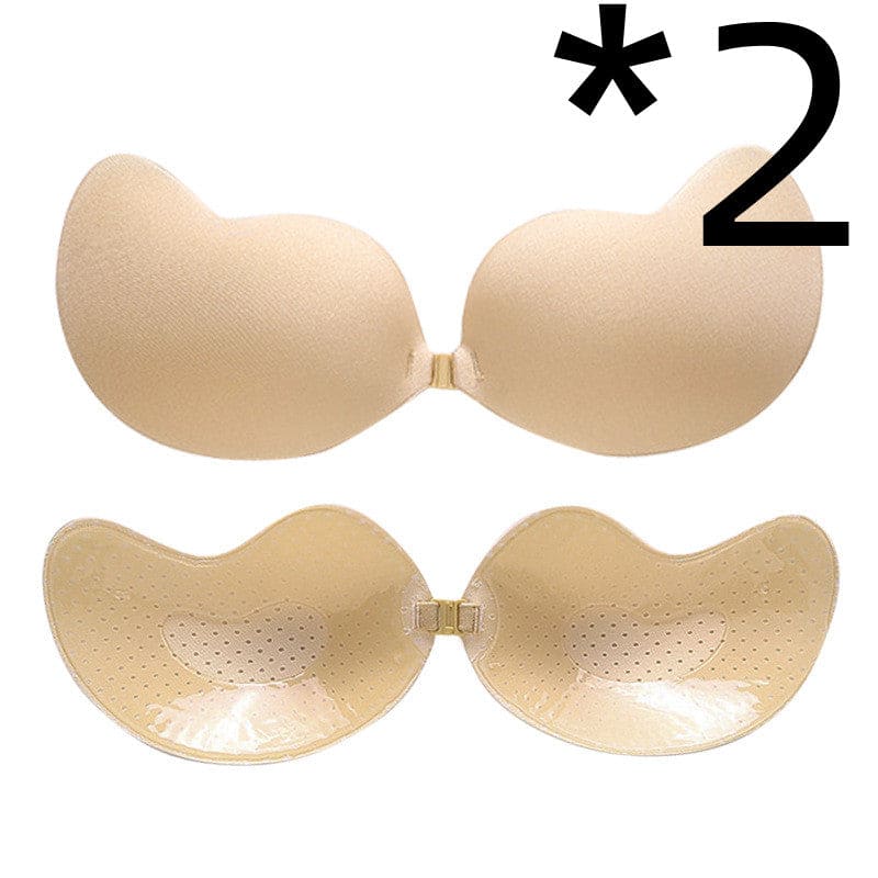 Invisible Push Up Bra - 2pcs Skin tone breathable / D On sale