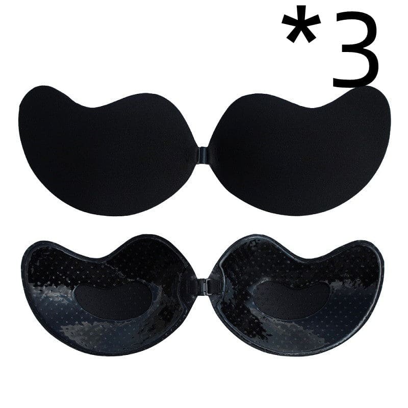 Invisible Push Up Bra - 3pcs Black breathable / D On sale