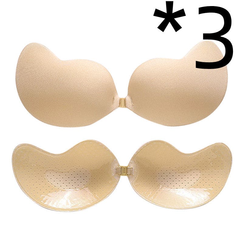 Invisible Push Up Bra - 3pcs Skin tone breathable / D On sale