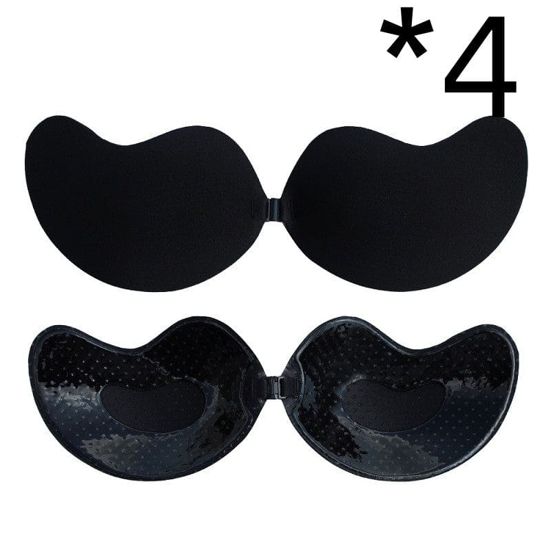Invisible Push Up Bra - 4pcs Black breathable / D On sale