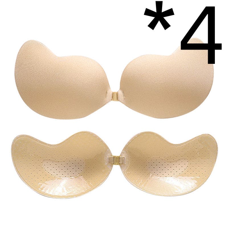 Invisible Push Up Bra - 4pcs Skin tone breathable / D On sale