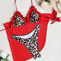 Ruffled Tank Tulle Two Piece Swimsuit - Luella (Leopard) main image 1