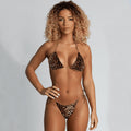 Leopard Micro Slide Triangle Brazilian Bikini Swimsuits - L On sale