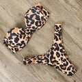 Leopard Push Up Bandeau Brazilian Bikini Swimsuit - B1964LP / S On sale