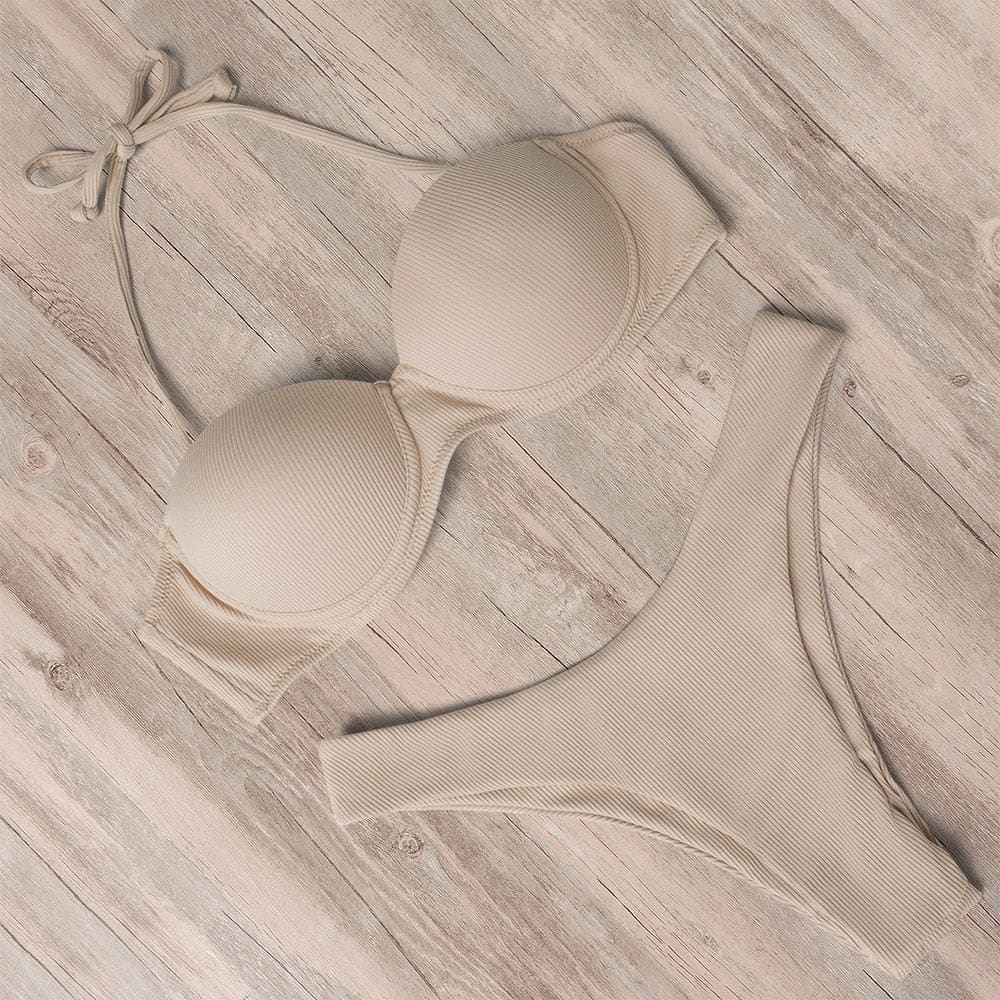 Leopard Push Up Bandeau Brazilian Bikini Swimsuit - B4785AP / S On sale