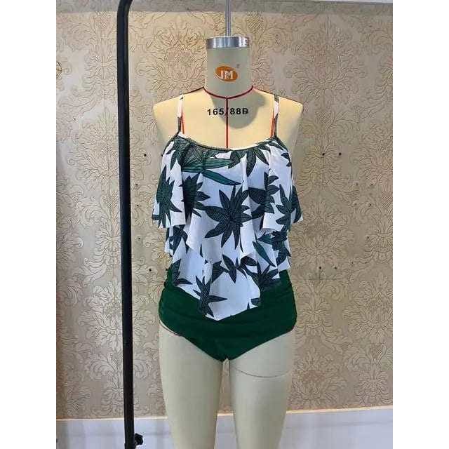 Leopard Ruffled Flounce Top High Waisted Bikini Swimsuit - 12 / S On sale