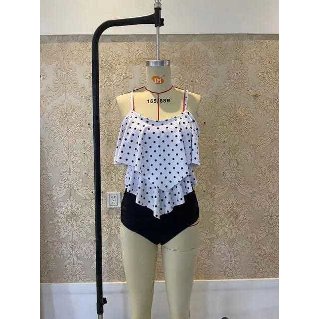 Leopard Ruffled Flounce Top High Waisted Bikini Swimsuit - 8 / S On sale